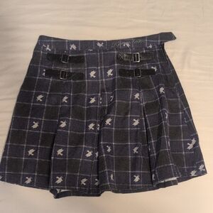 Ravenclaw Hot Topic akirt, Plaid Pleated Skirt with Buckle Accents